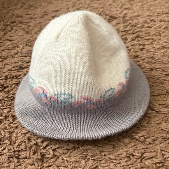 Women's AU COURANT Fedora Wool Knit Cap Bucket Trilby Bowler Hat Union Made - Picture 2 of 7